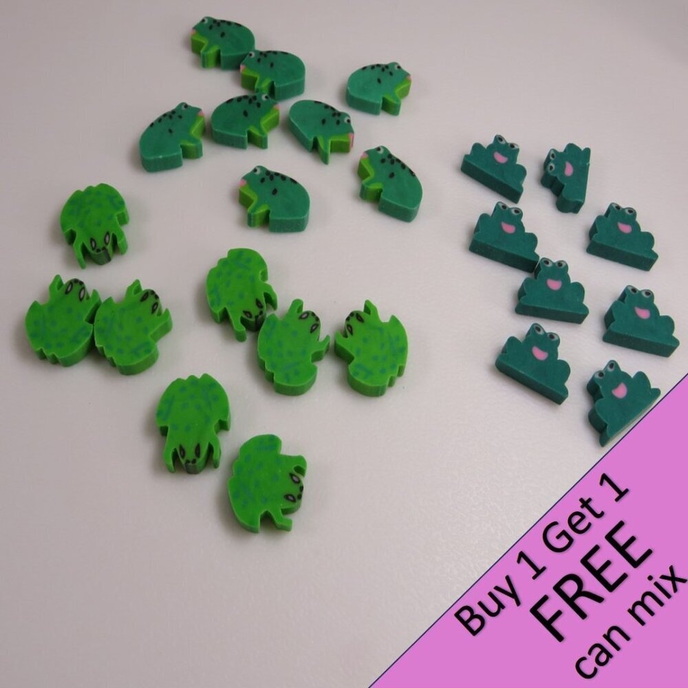 Easter Egg Filler: Small Frog Erasers (24 items)(they stand up)